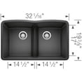 thumbnail image 4 of BLANCO DIAMOND Equal Double Low Divide Undermount - Truffle, 4 of 7