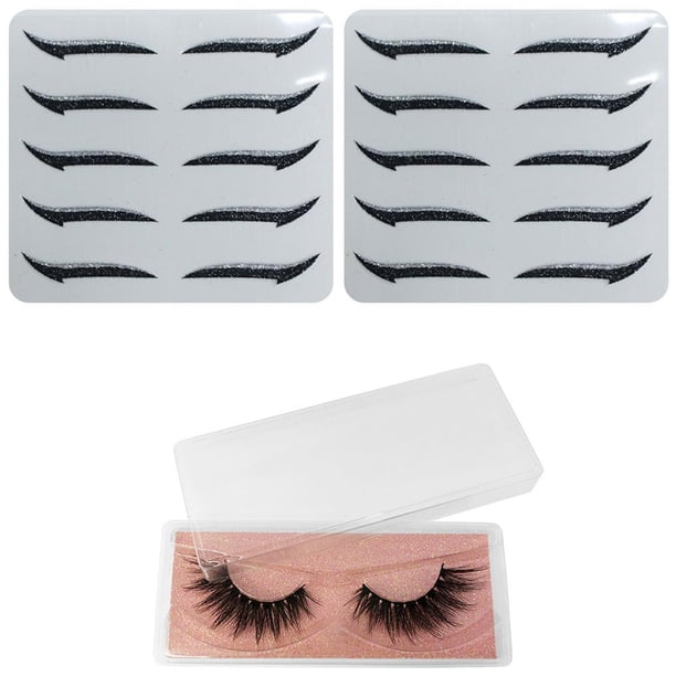 Pegatinas Reutilizables Para Delineador De Ojos Con Pestañas Postizas, Pegatinas Para Delineador De Ojos, Maquillaje De Ojos 10 Pares Eigraketly CE008188-05
