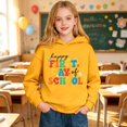 thumbnail image 4 of XAOFW Girls Back To School Hoodies Long Sleeve Letter Print Hooded Sweatshirt Loose Fit Pullover Hoodies For First Day Of School Versatile Top 9-10 Years, 4 of 7