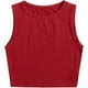 thumbnail image 1 of playera básica sin mangas con cuello redondo y espalda cruzada para mujer rojo vino G rojo vino G Xishao ropa, 1 of 2
