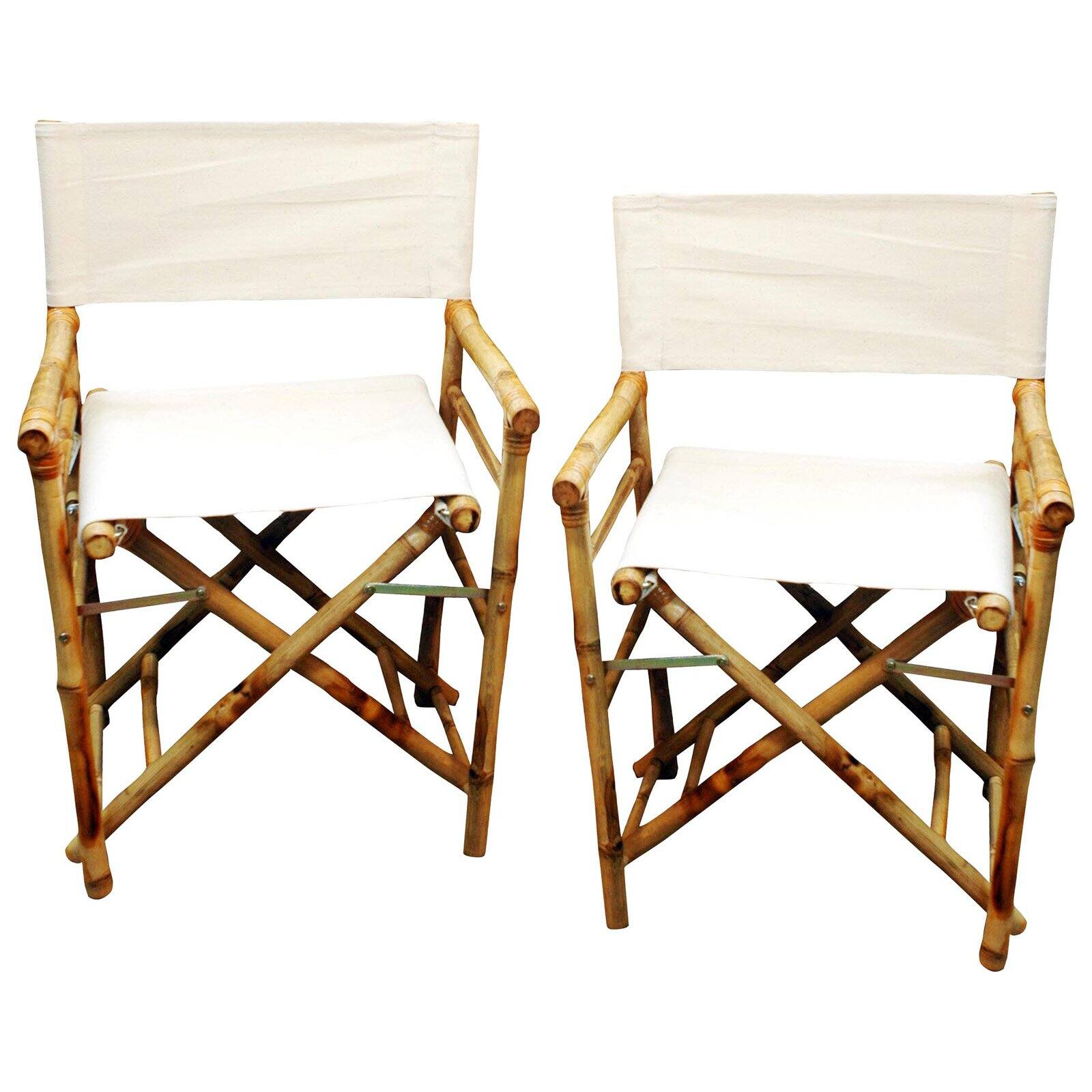 Bamboo54 Folding Bamboo Low Directors Chair with Canvas Cover - Set of 2 - image 2 of 5