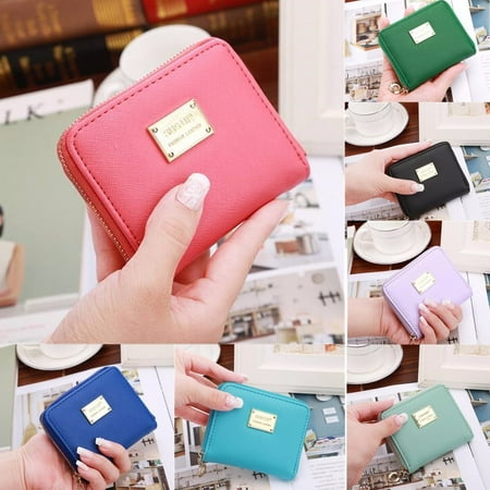 - Fashion Women Short Wallet Card Holder PU Leather Coin Bag Money Purse Handbag