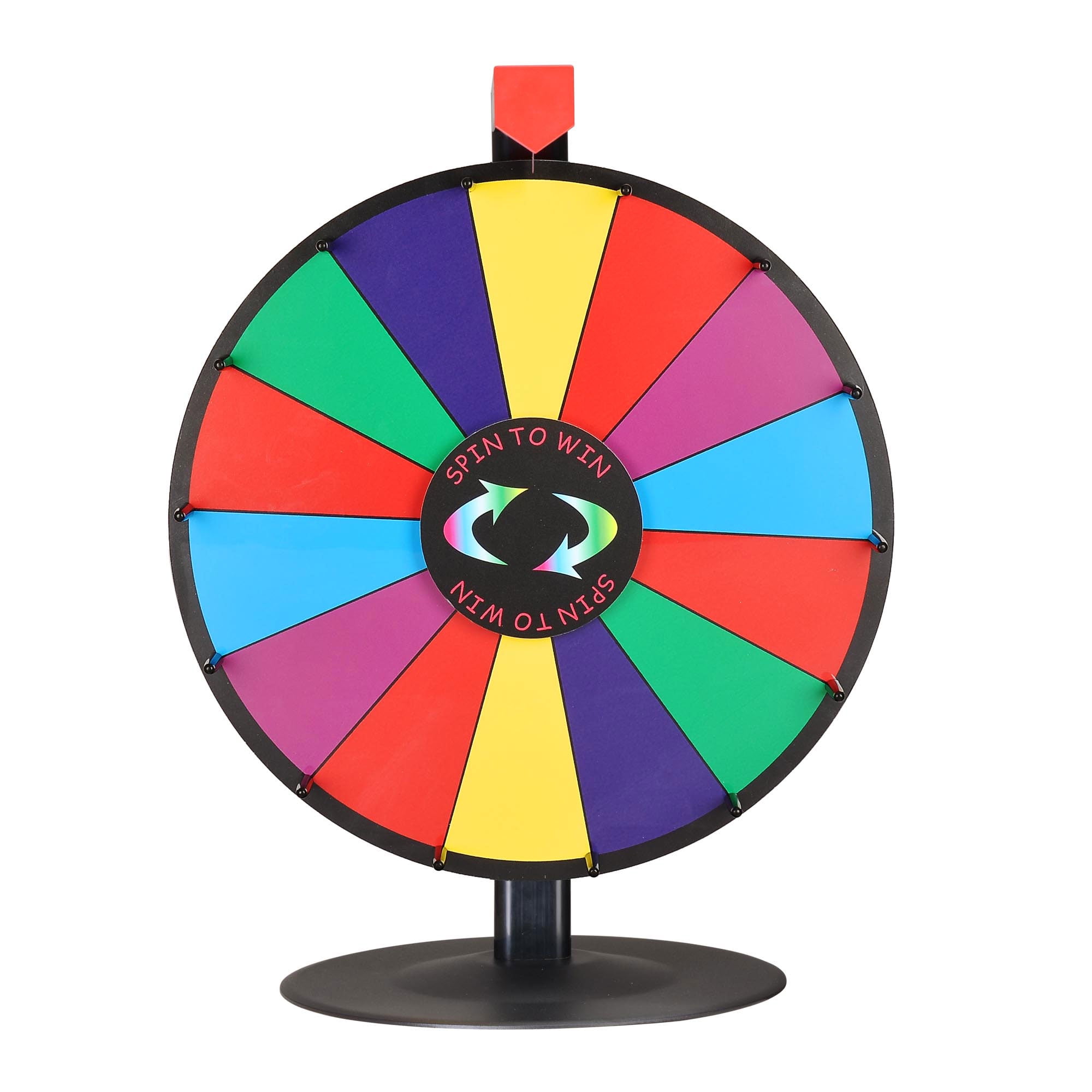 15" Tabletop 10 Slot Color Prize Wheel of Fortune Spinning Game Editable Eraser 