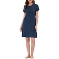 thumbnail image 2 of Unique Bargains Women's Pajama Dress Sleepwear with Pockets Nightshirt Lounge Nightgown, 2 of 5
