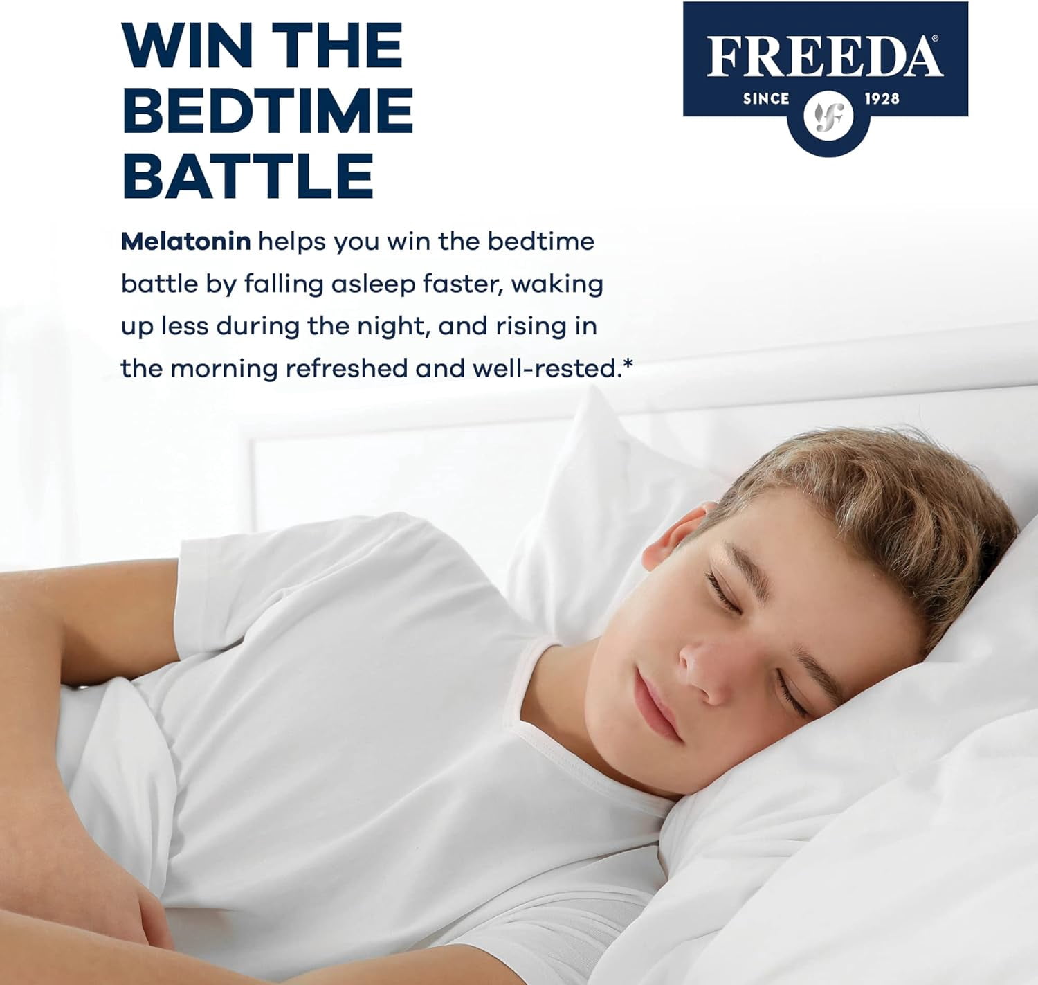 Freeda Melatonin 1 mg Sugar-Free Chewable Tablets | Sleep Support for Adults & Kids Ages 3+ | Vegan, Kosher, Gluten Free | 180 Count