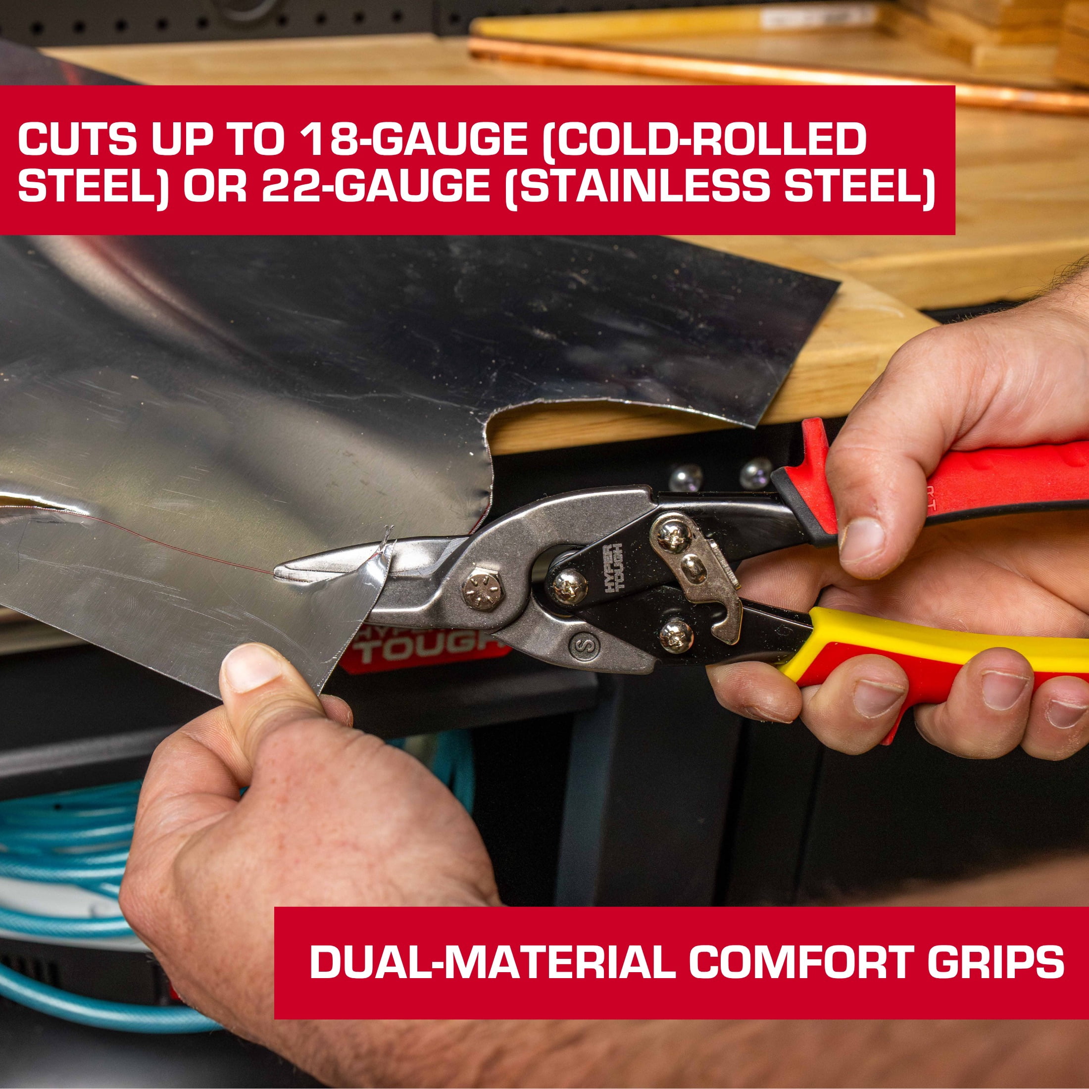 Hyper Tough Straight-Cut Aviation Snips with Cr-Mo Blades