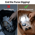 thumbnail image 4 of 2pack Rechargeable Purse Light Automatic Sensor Handbag Light Touch Activated Heart LED Lamp Mothers Day Gift (Pink+White), 4 of 11