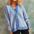 thumbnail image 2 of Aoochasliy Womens Sweaters Clearance Pullover Cardigan V-Neck Long Sleeve Autumn Cardigan Blouse Button Pullver Tops, 2 of 5