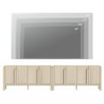 thumbnail image 6 of 126" Accent Cabinet with 8 Doors and Adjustable Shelves, Modern Credenza Storage Cabinet with Curved Profile Design for Living Room, Kitchen, Dining Room, Hallway, 6 of 9