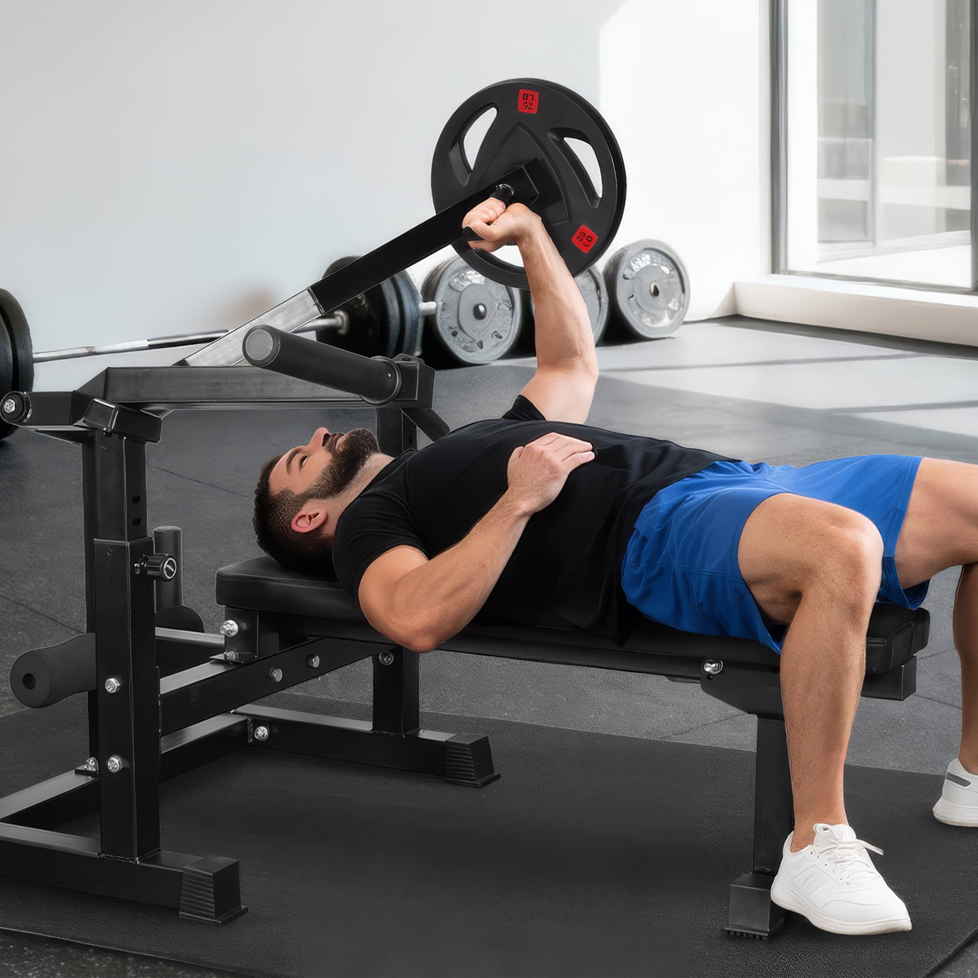 BalanceFrom Fitness Chest Press Machine, Adjustable Home Gym Equipment, Black