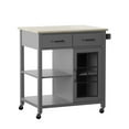 thumbnail image 2 of Twin Star Home 23.1 in. D Rolling Kitchen Cart, 2 of 12
