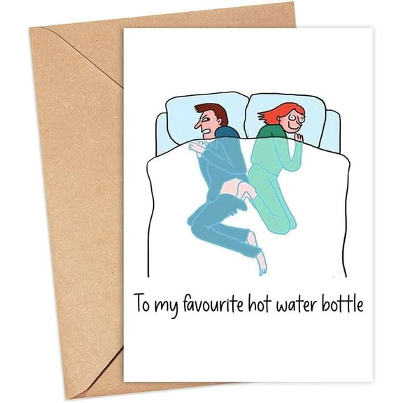 Funny Birthday Card - Funny Anniversary Card - Anniversary Valentines Day For Boyfriend Husband Cold Feet In Bed Cheeky Cute - Anniversary Card$$Office