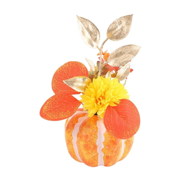 WNEXOPE Artificial Pumpkin Maple Leaves Arrangement, Fall Table Centerpiece Decor for Thanksgiving Halloween Party, Handcrafted Home Ornament