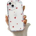 thumbnail image 6 of Compatible with iPhone Case,Cute Love Heart Pattern,Clear Curly Wave Frame Full Body Protection Soft TPU Shockproof Cover Phone Case (Black,iPhone 15 Plus), 6 of 6