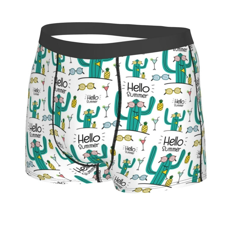 JUNZAN Hello Summer Mens Underwear Boxer Briefs for Men's Medium