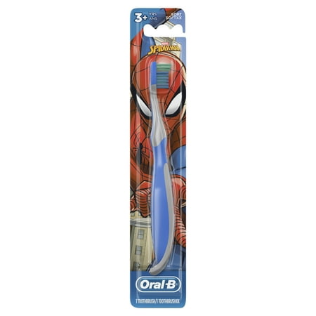 Oral-B Kid's Manual Toothbrush featuring Marvel's Spiderman, Soft Bristles, for Children and Toddlers 3+, 1