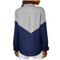 thumbnail image 5 of YUGYXL Women's Button Down Shirts Long Sleeve Trendy Printed Blouses Casual Loose Lapel Collar Tops Fall Fashion Outfit Navy Sweatshirt XXXXXL, 5 of 6