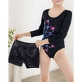 thumbnail image 3 of 3 Pcs Set Girls Long Sleeve Leotard Criss Cross Dance Dress Ballet Outfits for Gymnastics, 3 of 7