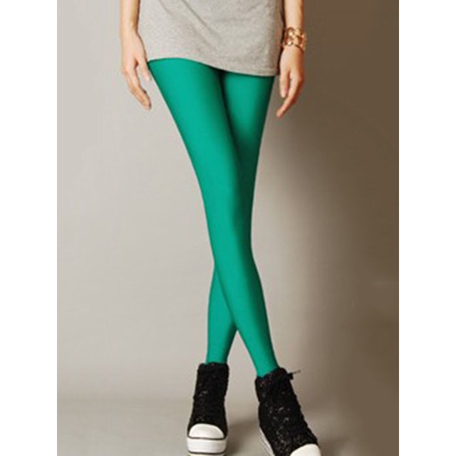 Shiny Pant Leggings Hot Selling Leggings Solid Color Fluorescent Spandex Elasticity