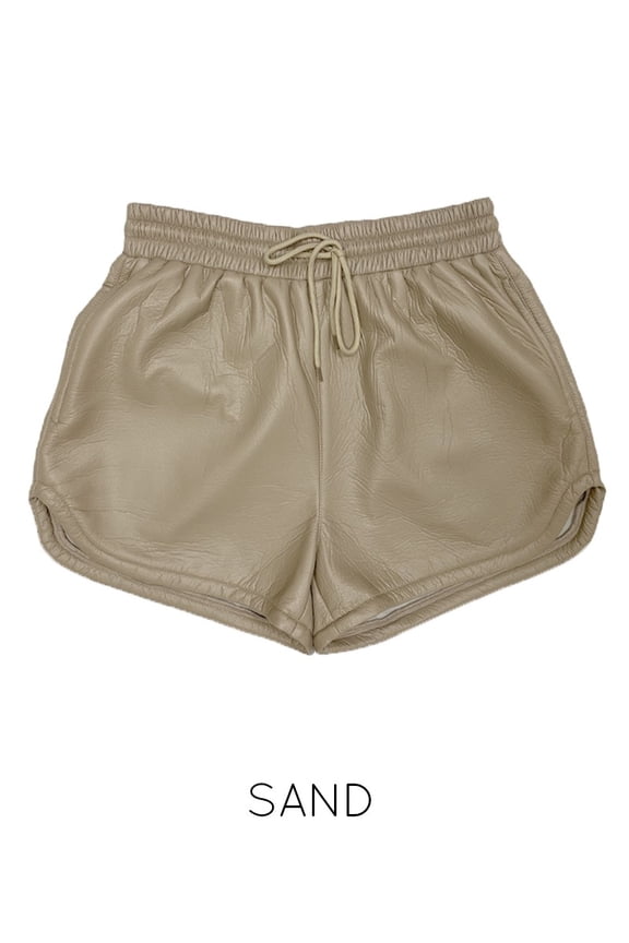 Womens Soft Pleather Shorts