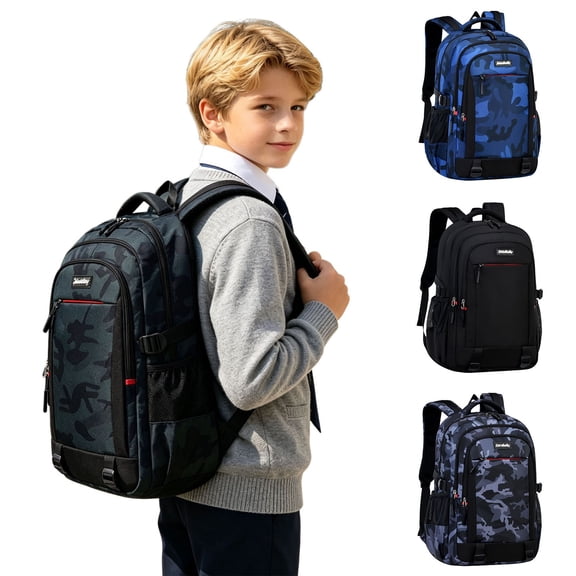 High School Backpacks Camo Print Large Capacity Versatile Student Backpack Spacious Daypack For Travel Outdoor Activities