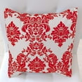 thumbnail image 2 of Flocked Damask Decorative Throw Pillow/Sham Cushion Cover Red on White, 2 of 2