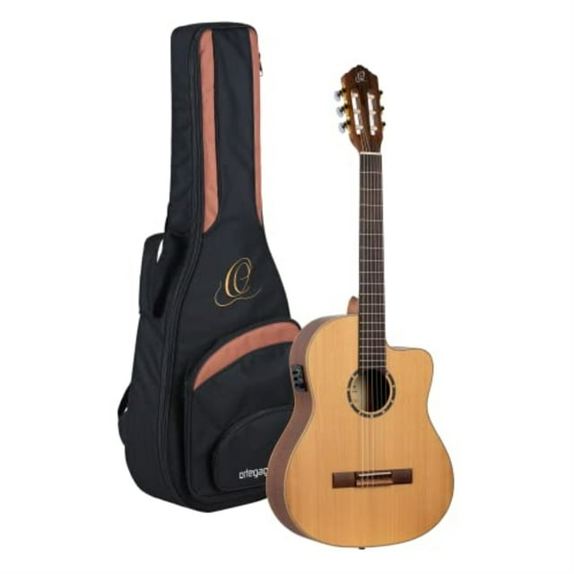 Family Series Pro Guitare Classique en Nylon Acoustique-Électrique à Haut Uni, Coupe Ajustée, avec Sac