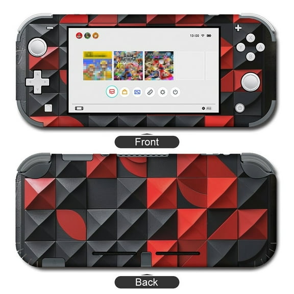 POBUDS Switch Skin | Sticker Wrap Vinyl Decal | Set Compatible with Nintendo Switch ( Switch Lite, Black Red Plate)