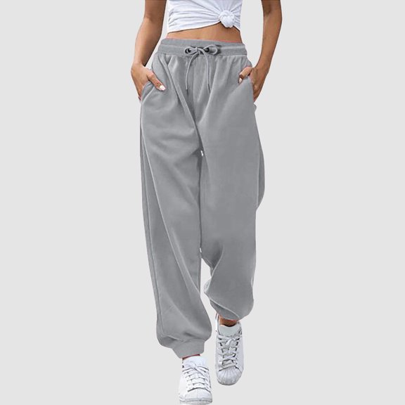 Women Fashion Print Bottom Sweatpants Pockets High Waist Sporty Gym Athletic Fit Jogger Pants Trousers Cute Comfy Pants Stretch Pants for Women Work Casual plus Size Womens Beach Pants Lightweight