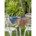 thumbnail image 4 of Outdoor Tablecloth with Umbrella Hole Zipper Brown Round Tablecloth 60" Waterproof Outside Table Cloth Abstract Paint Texture Retro Smudge Graffiti Art Patio Table Cover Tablecloths for Picnic Party, 4 of 8