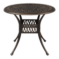 thumbnail image 2 of Tcbosik 35.4" Outdoor Cast Aluminum Table with 2" Umbrella Hole, Round Dining Table for Porch, Backyard, Balcony, Bronze, 2 of 10