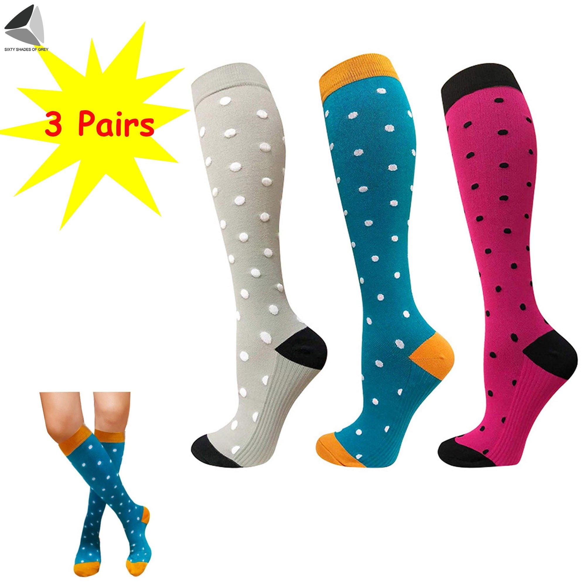 Sixtyshades 2 Pairs Knee High Socks for Women Men Novelty Dot ...