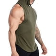 thumbnail image 5 of Fgnfyis Men's Athletic Hooded Tank Top for Gym and Sports Training Loose Fit Sleeveless Vest Ideal for Basketball and Outdoor Activities Tank Tops Men Army Green XXL, 5 of 8