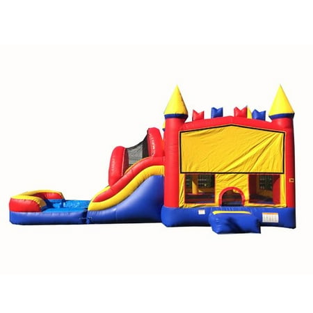 Mega Water Slide - JumpOrange Rainbow Bricks Mega Inflatable Water Slide Combo Bounce House