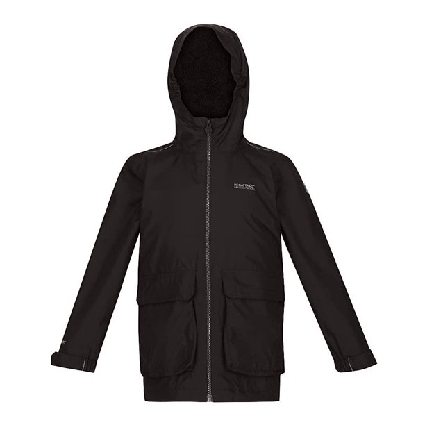 Regatta - Chaqueta Impermeable Salman para Niños/Niñas (Negro)