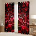 thumbnail image 2 of Castle Fairy Abstract Gamer Curtains Pack of 2 (42x84 Each) for Children Teens,Geometric Plaid Curtains Blackout,Futuristic Cubes Gamepads Bedroom Curtains,Super Cozy Room Decor, 2 of 6