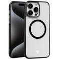 thumbnail image 2 of For Apple iPhone 15 Pro Max (6.7") Compatible with Magsafe Magnetic Circle Transparent Hybrid Slim Frame Bumper TPU Shockproof Cover ,Xpm Phone Case [ Black ], 2 of 4