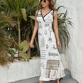 thumbnail image 6 of Paris Cafe Painting Sleeveless Dress Dresses Women Summer Evening Dresses Ladies Bohemia Long Dresses, 6 of 9