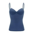 thumbnail image 5 of WTOBBY Supportive Women's Padded Camisole with Removable Chest Pad, Sexy Oversized Layering Tank Top, Soft Stretchy Plus Size Sleepwear Essential ,Navy M, 5 of 5