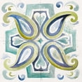 thumbnail image 2 of Pinto, Patricia 12x12 Gold Ornate Wood Framed with Double Matting Museum Art Print Titled - Contemporary Tiles with Paisley, 2 of 4