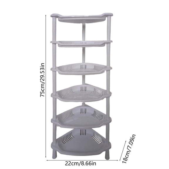Rkxzt Plastics Shelves,6 Tier Plastic Storage Rack Organizer with Easy Assembly for Kitchen Bathroom Bedroom 29.5x10.6x7.1"White,Kitchen Storage