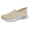 thumbnail image 6 of Women's Mesh Walking Sneakers Lightweight Breathable Workout Shoes Elderly Slip on Summer Casual Tennis Shoe wirh Arch Support Beige Size 7, 6 of 7