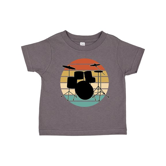 Inktastic Drum Set Retro Drummer Sunset Boys or Girls Toddler T-Shirt