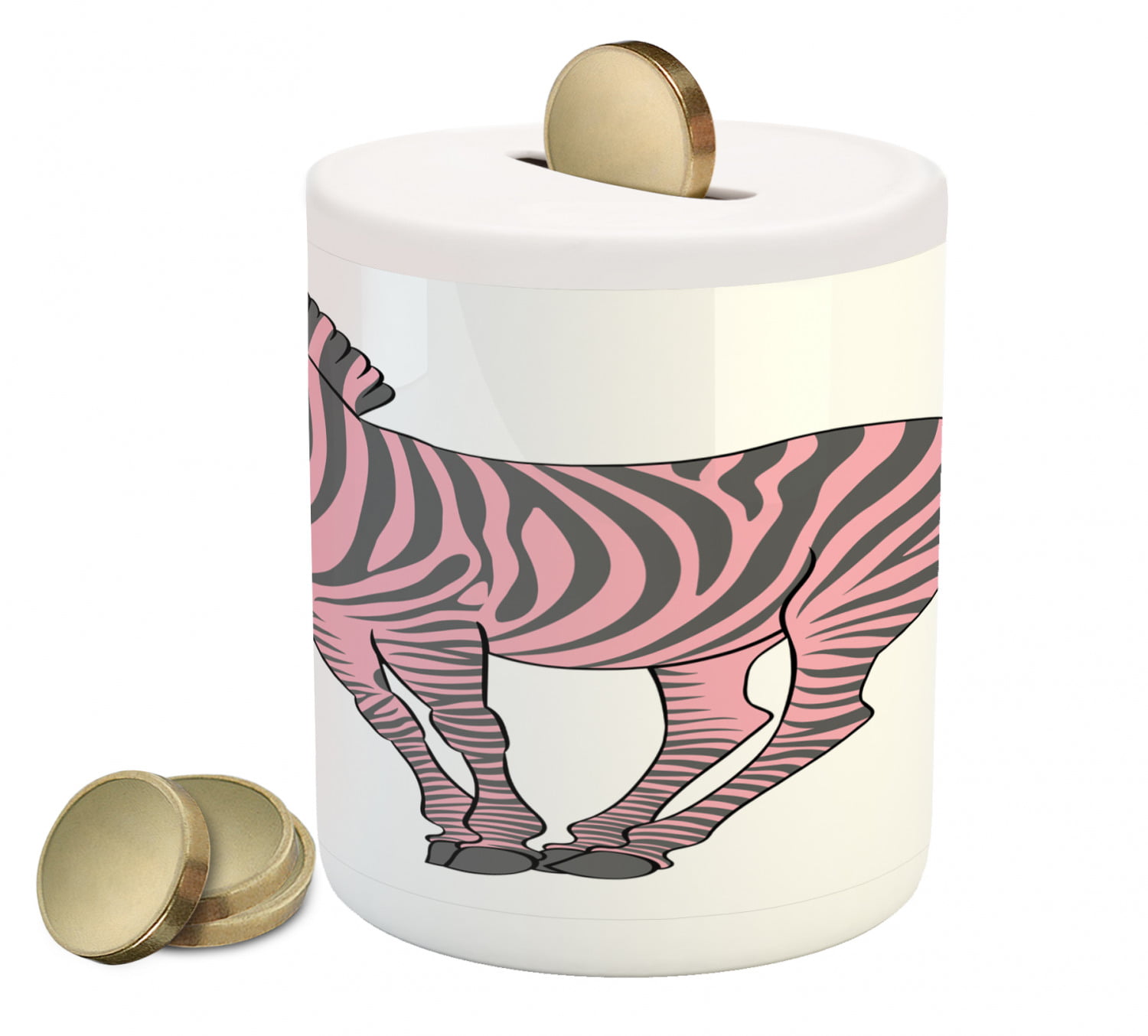 15" Handmade Wooden Zebra Coin Piggy Bank Safe Money Box Saving Gift Kids Toy 
