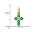 thumbnail image 4 of Auriga 10K Yellow Gold Emerald and Diamond Cross Pendant for Women (L-17.5mm, W-8.7mm), 4 of 6
