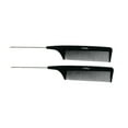 thumbnail image 2 of Amelia Beauty, 9in Black Plastic Pin Stainless Tail Regular Tooth Comb, Professional Grade Hair Comb, For Highlighting, Sectioning & Styling Hair with Pin Tip, Wet or Dry, 9"x1", 2 Pack, 2 of 11