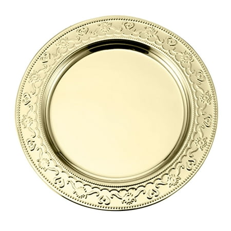 

Biplut Stackable Dinner Plate Mirror Polish Stainless Steel Western Steak Serving Dish Kitchen Gadget(Golden 30cm)