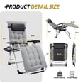 thumbnail image 6 of Zero Gravity Chair, Reclining Camping Lounge Chair for Indoor, Reclining Patio Chairs with Cup Holder Trays and Removable Cushion, 6 of 7
