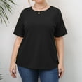 thumbnail image 2 of IROINNID Plus Size Tops For Women Summer Going Out Loose Casual Short Sleeve Round Neck Top Spring, 2 of 7