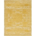 thumbnail image 1 of Unique Loom Bromley Collection Vintage Traditional Area Rug, 8 x 10 Feet, Yellow/Ivory, 1 of 1